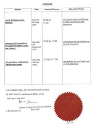 Abbotts Ann Fete Road Closure - 5th September